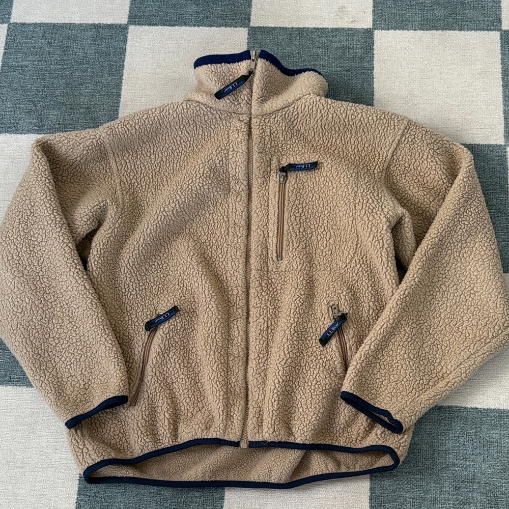 Vintage L.L. Bean Tan Sherpa fleece Jacket
